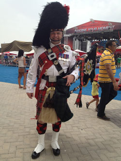 Cambridge Bagpiper at 2013 Bahrain F1 Grand Prix