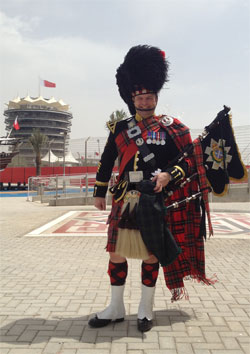 Cambridge Bagpiper at 2013 Bahrain F1 Grand Prix