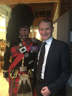 Cambridge Bagpiper with Andrew Marr, January 2016